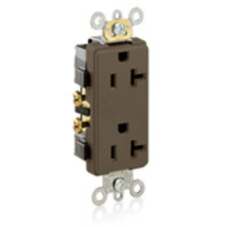 LEVITON Receptacle, Deco, 20A, 5-20R, 125V, Brown 16342